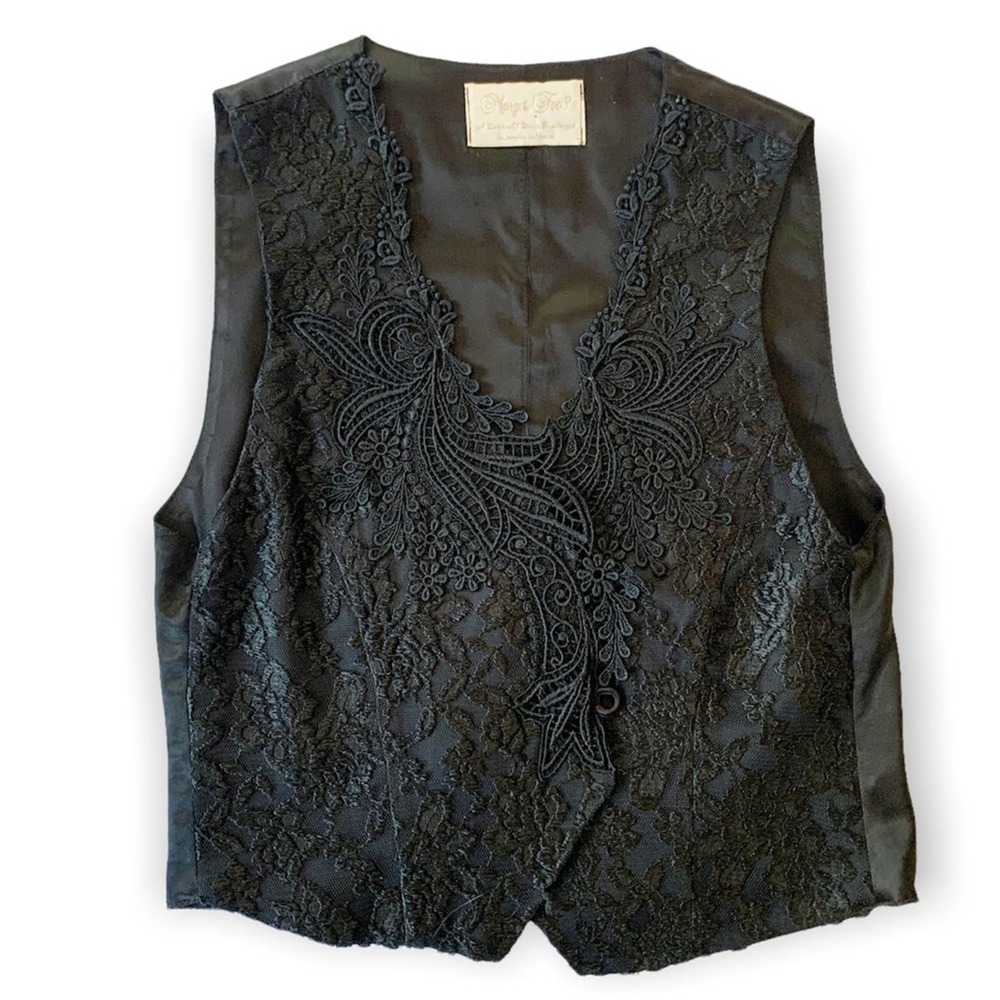 Vintage Black Lace Vest - Picture 2 of 7